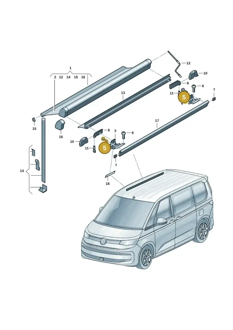 N91126601 — Volkswagen Multivan (2021-) diagram 7t0067160, position 5