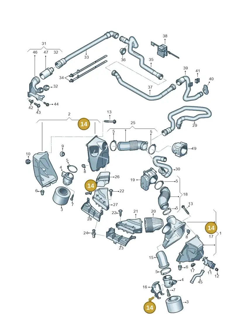 N91130201 — Audi A6 2.7 TDI (2008-2011) diagram 448133900, position 14