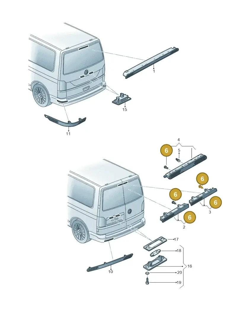 N91130201 — Volkswagen Caravelle (2015-2019) diagram 861945200, position 6