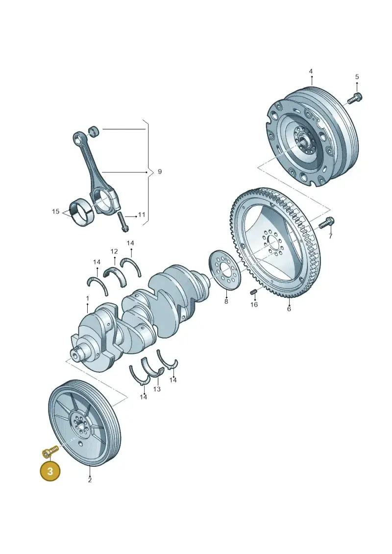 N91131202 — Audi RS4 Av. qu. 4.2 (2012-2015) diagram 695105000, position 3