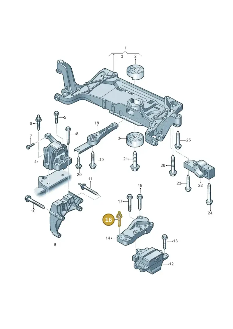 N91133202 — Volkswagen Tiguan 4Motion (2011-2018) diagram 634199200, position 16