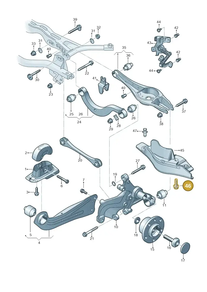 N91133501 — Volkswagen Golf 2.0 BlueMotion (2019-2024) diagram 5h0505050, position 46