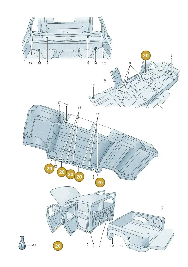 N91135501 — Volkswagen Amarok twin cab (2022-) diagram 683803350, position 20
