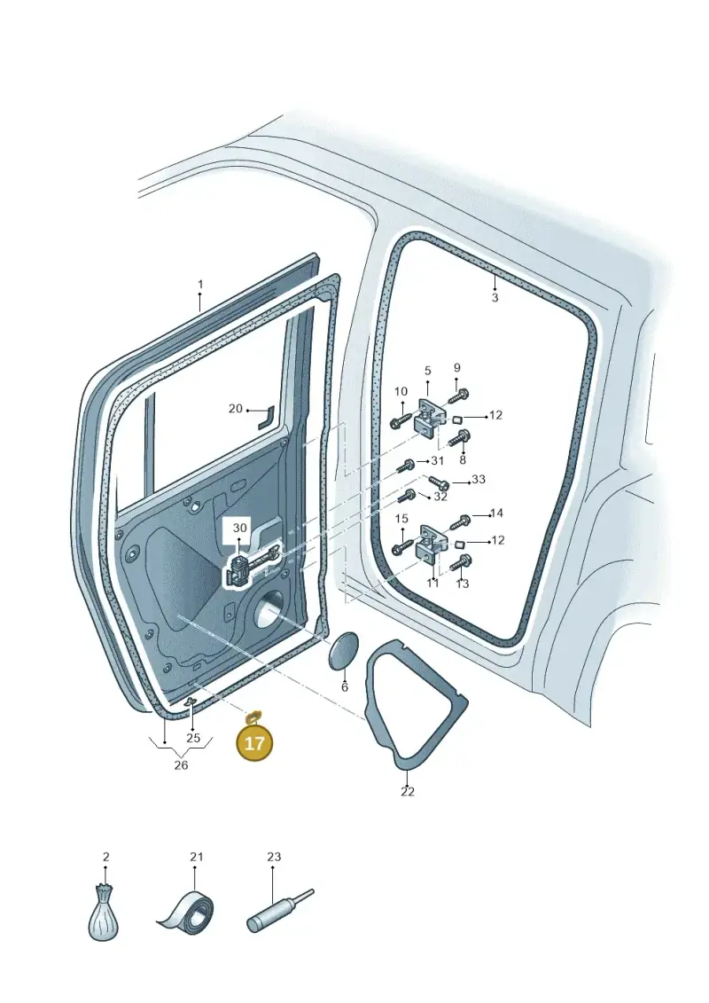 N91135501 — Volkswagen Amarok twin cab (2022-) diagram 894833000, position 17