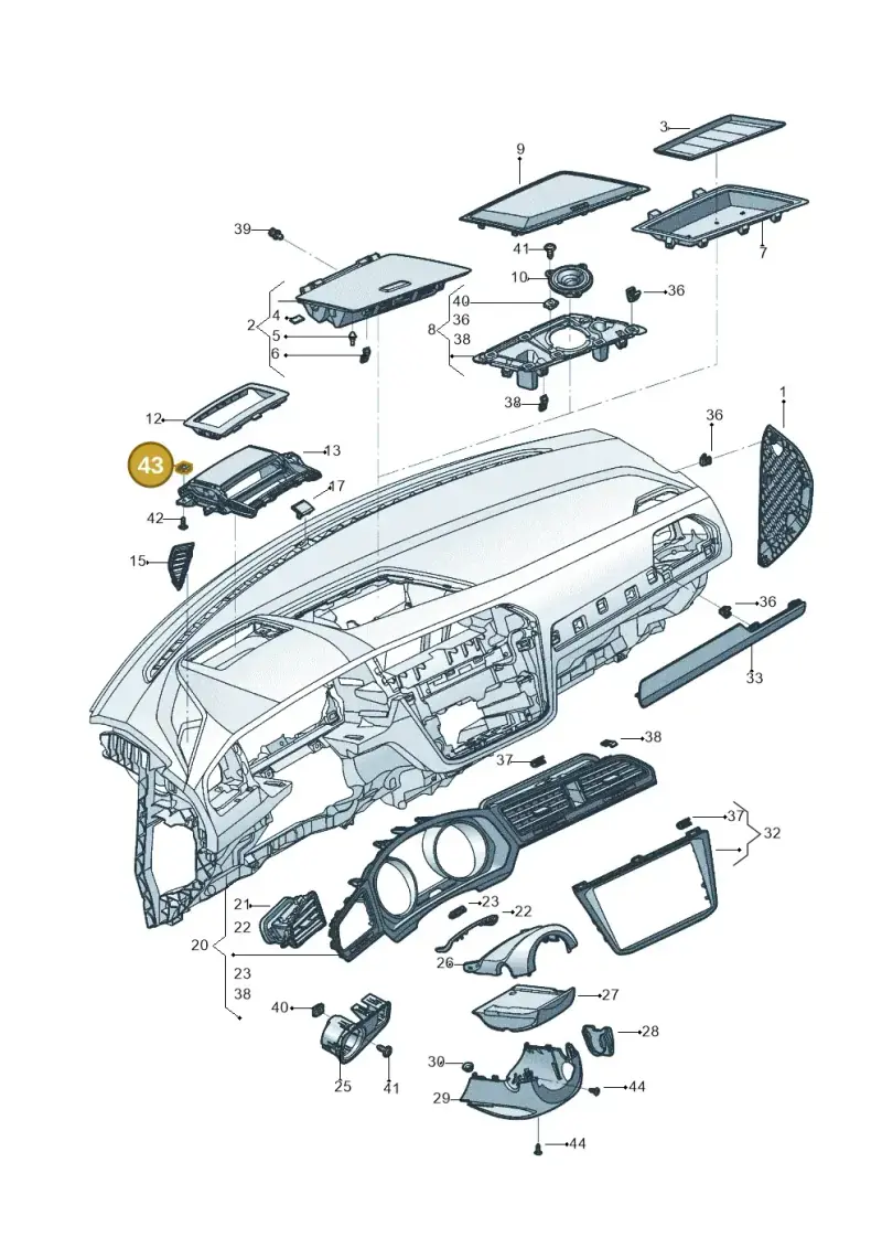 N91137101 — Volkswagen Tiguan 2.0 4Motion (2017-2024) diagram 833857100, position 43