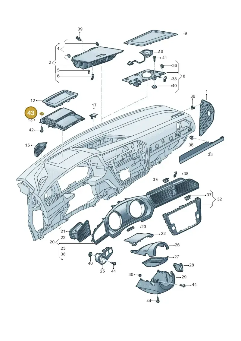 N91137101 — Volkswagen Tiguan 2.0 4Motion (2016-2024) diagram 884857100, position 43