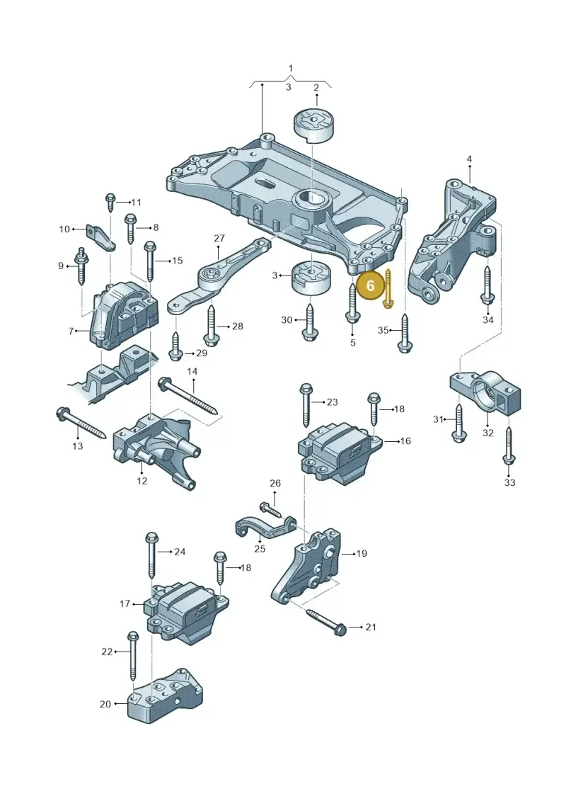N91143301 — Volkswagen Jetta 2.0 (2015-2015) diagram 409199200, position 6