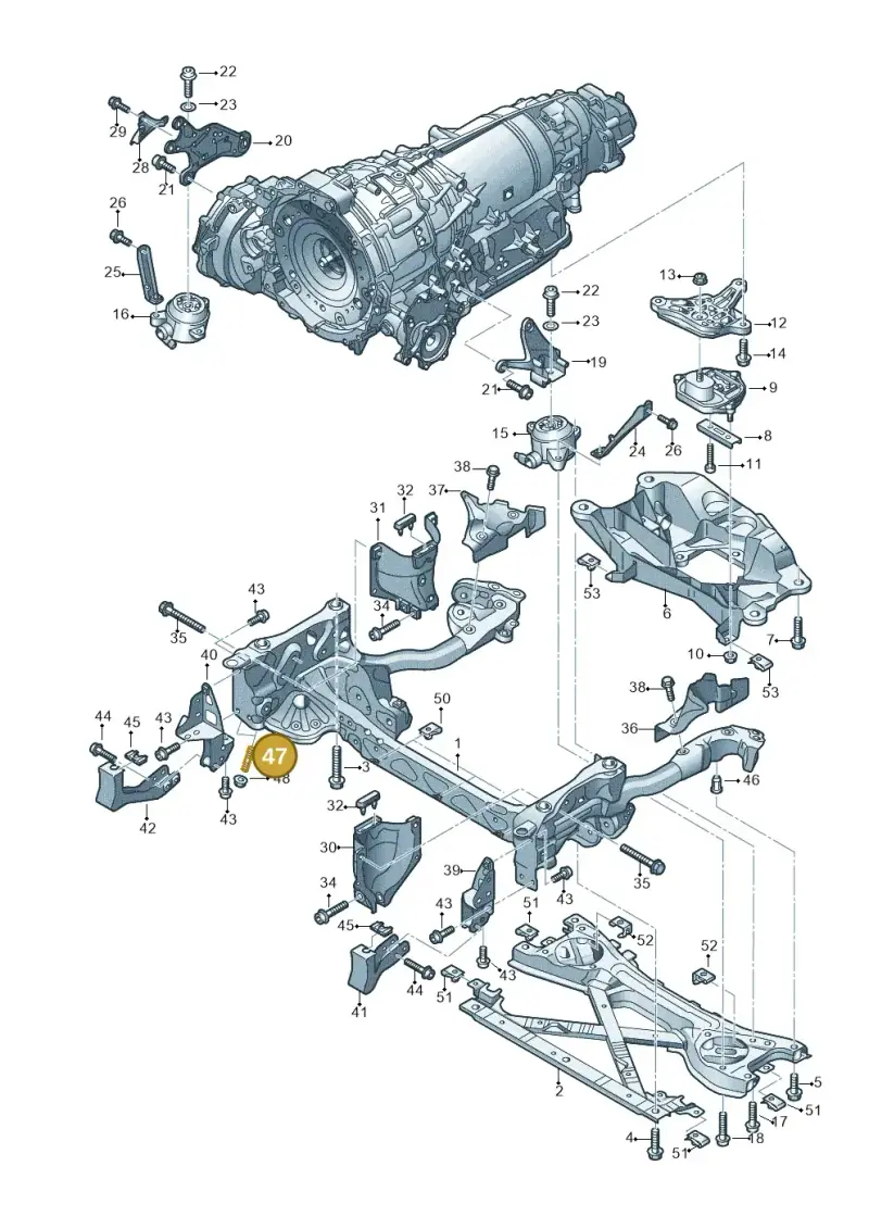 N91145002 — Audi A8 (2013-2018) diagram 696399620, position 47
