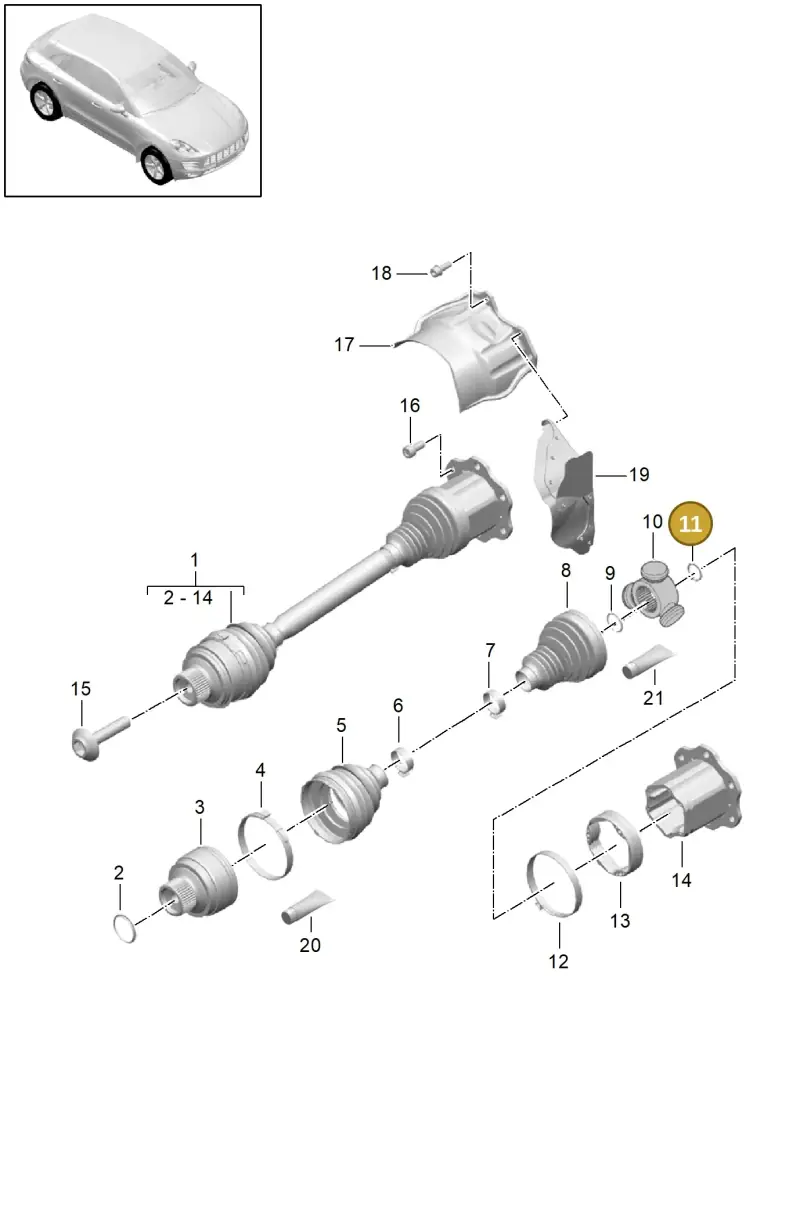 N91145801 — Porsche Macan (2013-2018) diagram p44401025, position 11