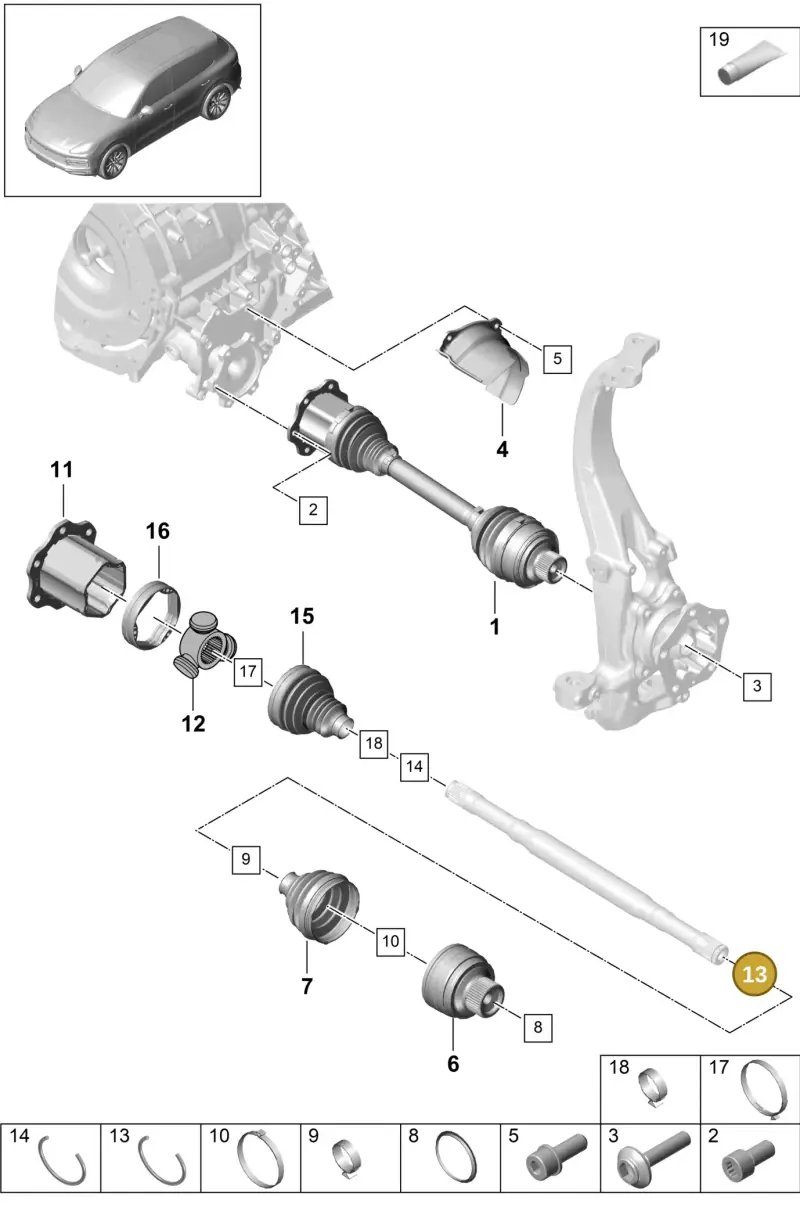 N91145801 — Porsche Cayenne (2017-2023) diagram p51401030, position 13