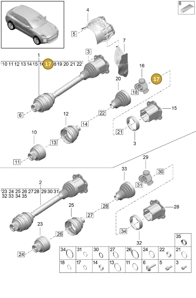 N91145801 — Porsche Macan (2018-2022) diagram p52401030, position 17
