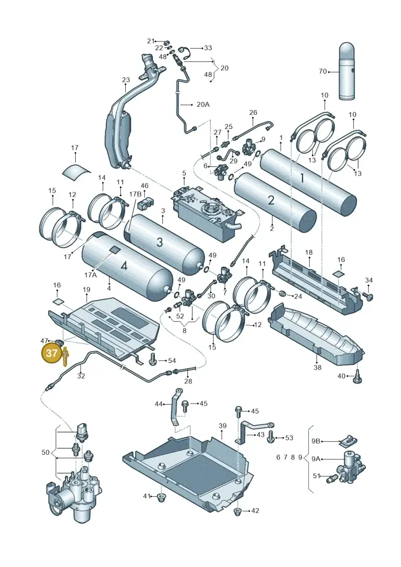 N91147101 — Volkswagen Touran 1.9 (2008-2010) diagram 477201070, position 37