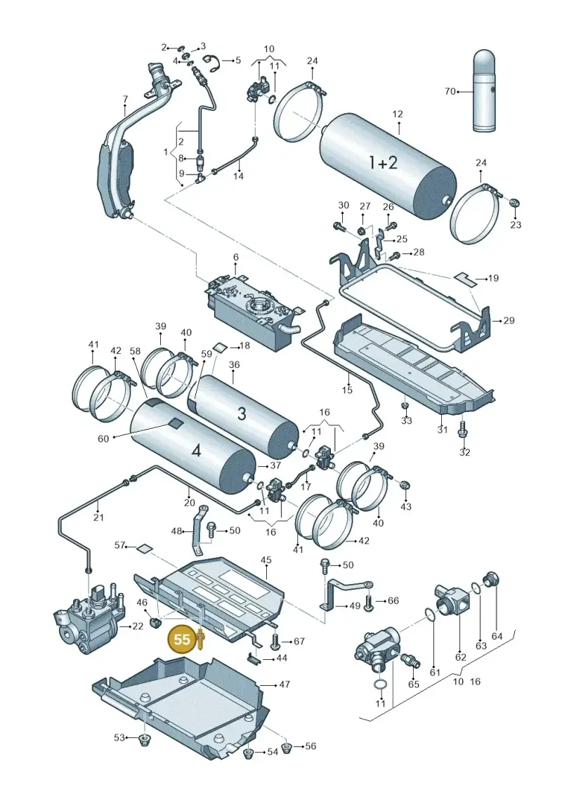 N91147101 — Volkswagen Touran 1.9 (2008-2010) diagram 658201090, position 55