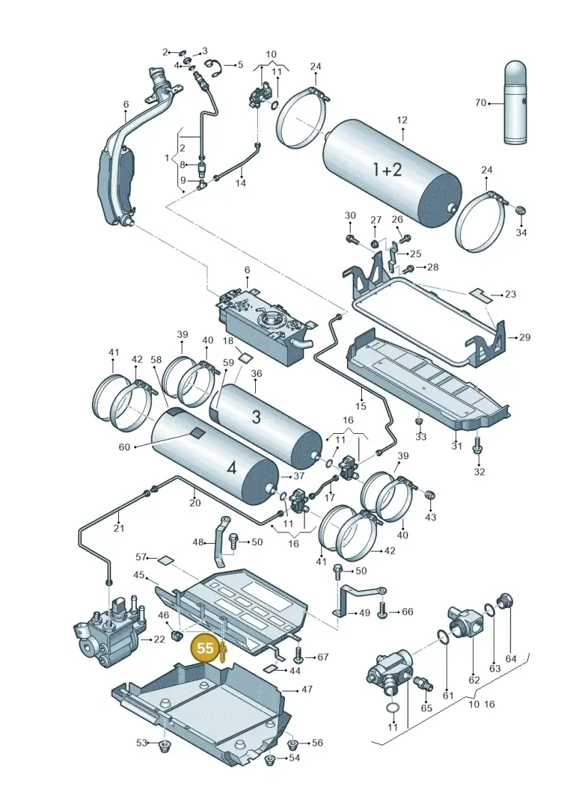N91147101 — Volkswagen Touran 2.0 (2010-2015) diagram 694201090, position 55