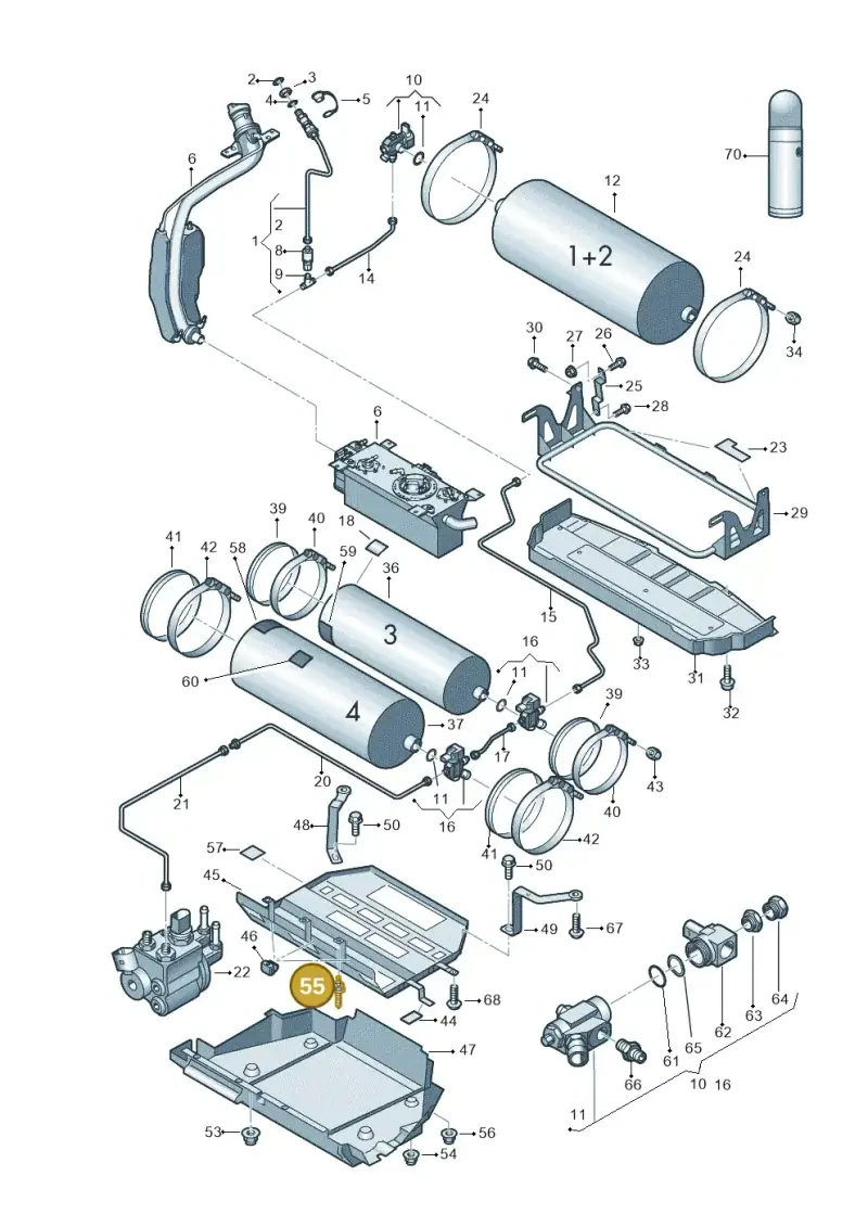 N91147101 — Volkswagen Touran 2.0 (2010-2015) diagram 694201100, position 55