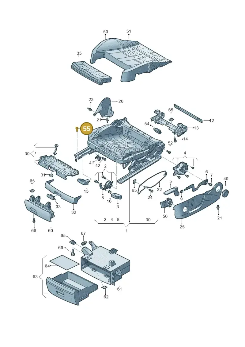 N91147502 — Audi Q3 1.4 (2012-2016) diagram 647881000, position 55