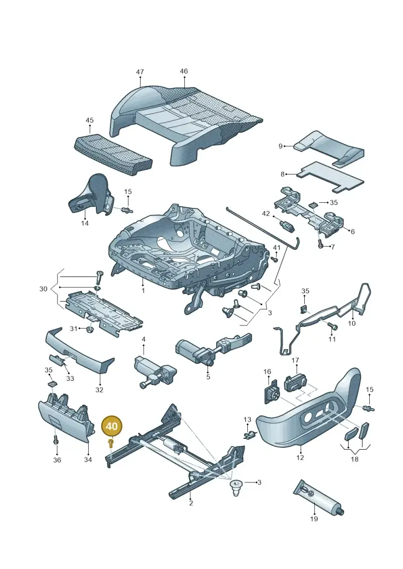 N91147502 — Audi Q3 1.4 (2016-) diagram 764881100, position 40