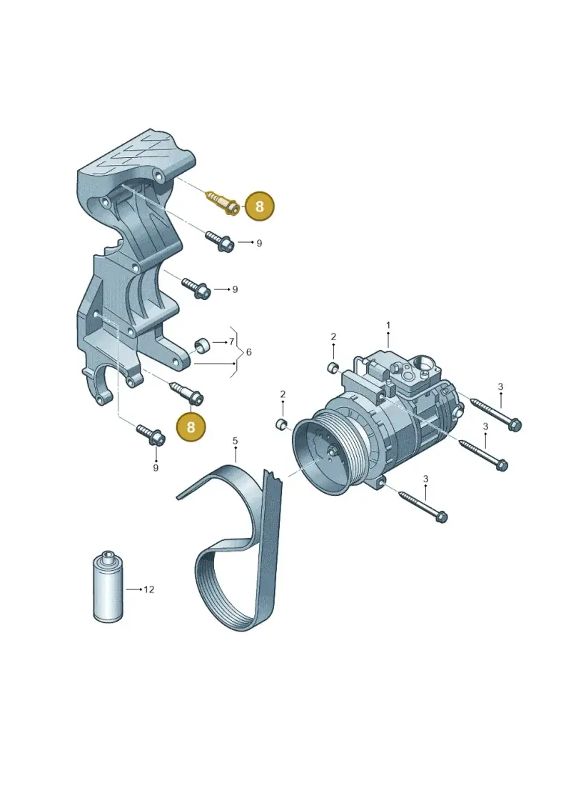 N91151901 — Volkswagen Touareg BlueMotion (2014-2018) diagram 787260300, position 8