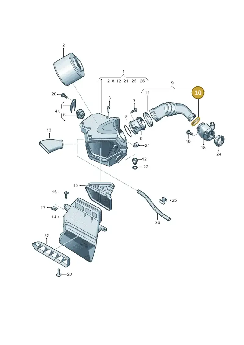 N91152501 — Audi A4 Av. Allroad (2008-2016) diagram 620129350, position 10