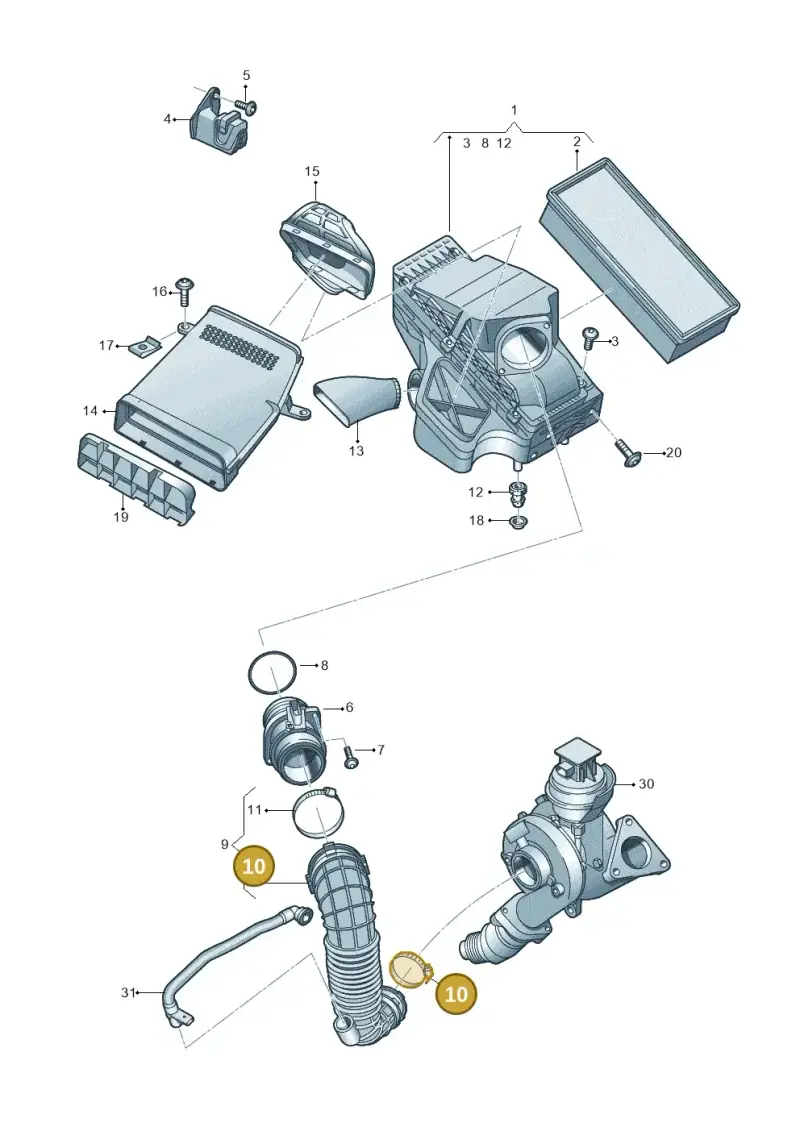 N91152501 — Audi Q5 qu. 2.0 TDI (2012-2017) diagram 647129300, position 10