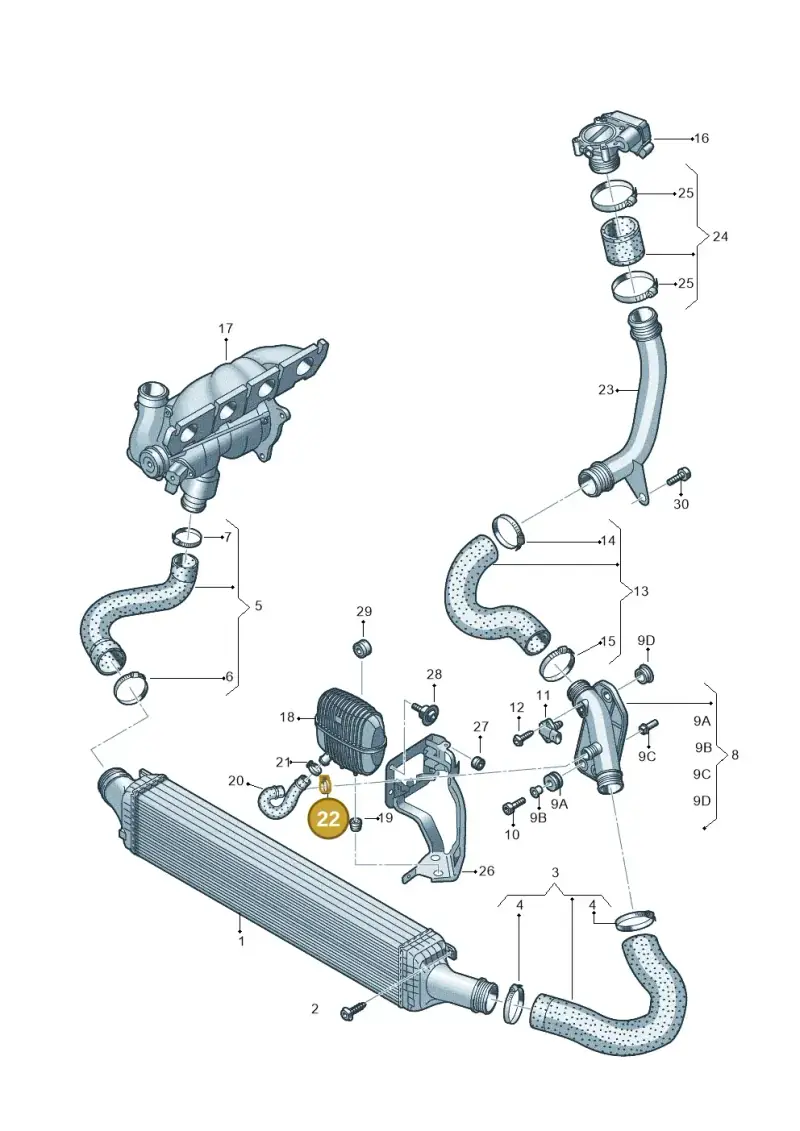 N91152501 — Audi A6 2.0 tdi (2010-2015) diagram 717145450, position 22