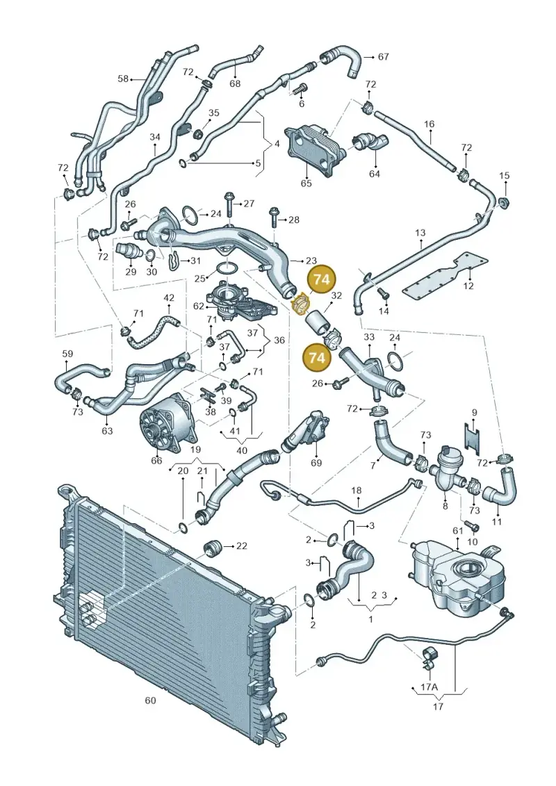 N91152501 — Audi A8 (2013-2018) diagram 771121150, position 74