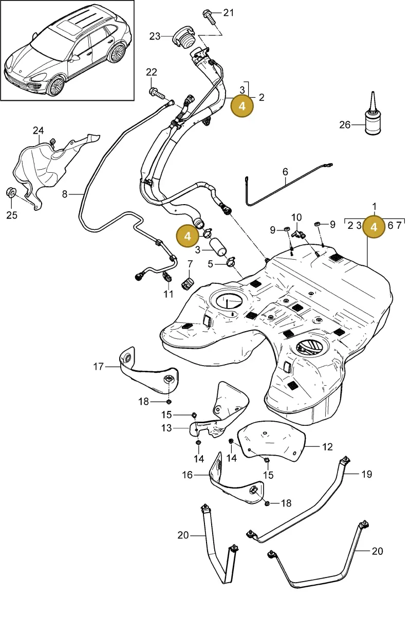 N91152501 — Porsche Cayenne (2010-2018) diagram p37201002, position 4