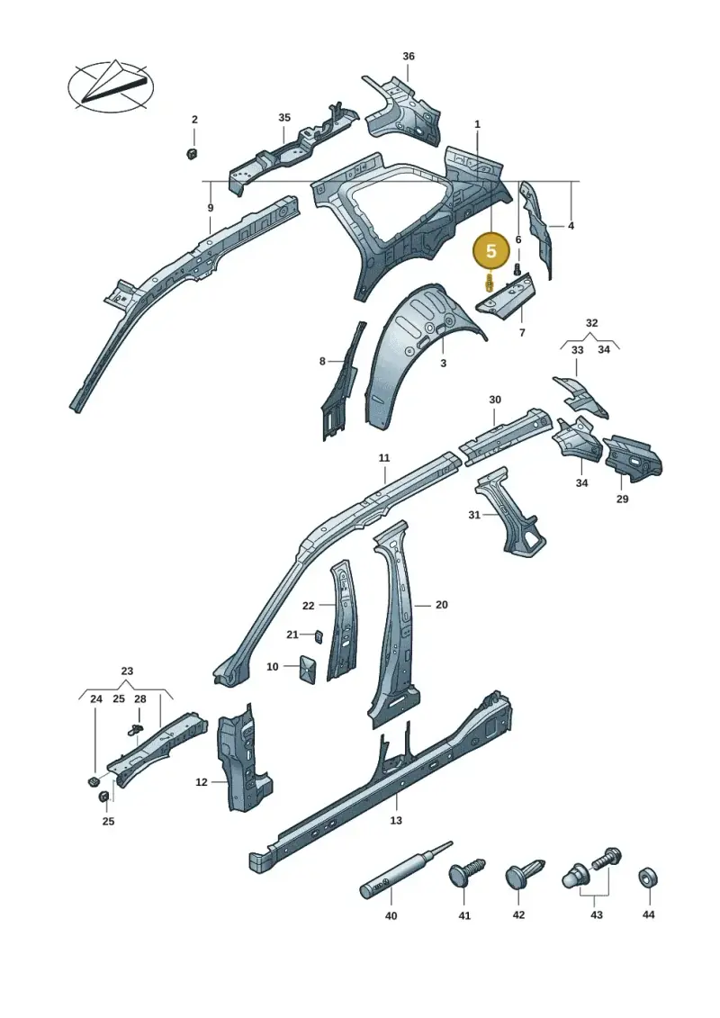 N91153301 — Volkswagen Passat estate (2023-) diagram 3j0809000, position 5