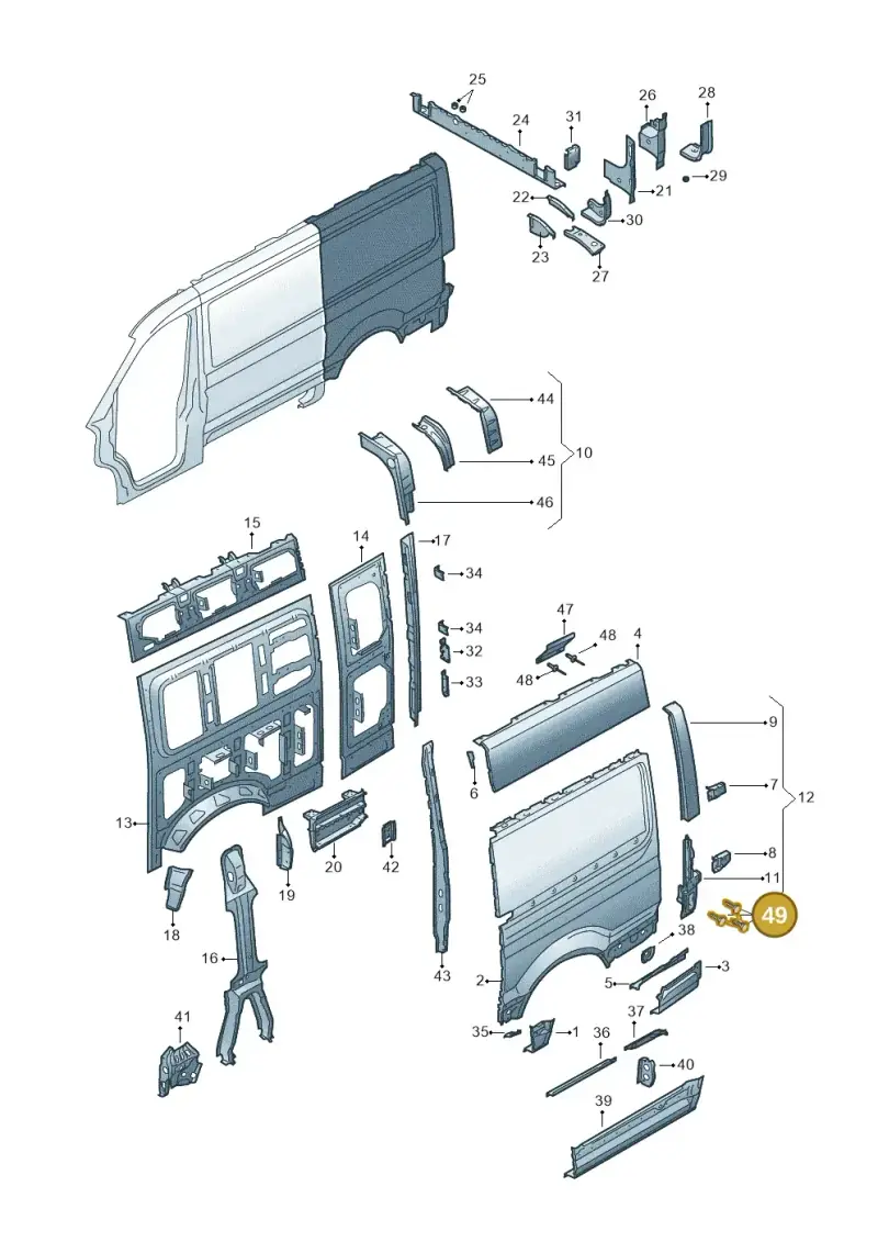 N91153301 — Volkswagen MAN TGE 55 (2016-2021) diagram 806809550, position 49