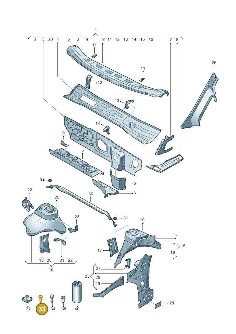 N91153301 — Volkswagen Golf 1.5 (2020-) diagram 827805500, position 33