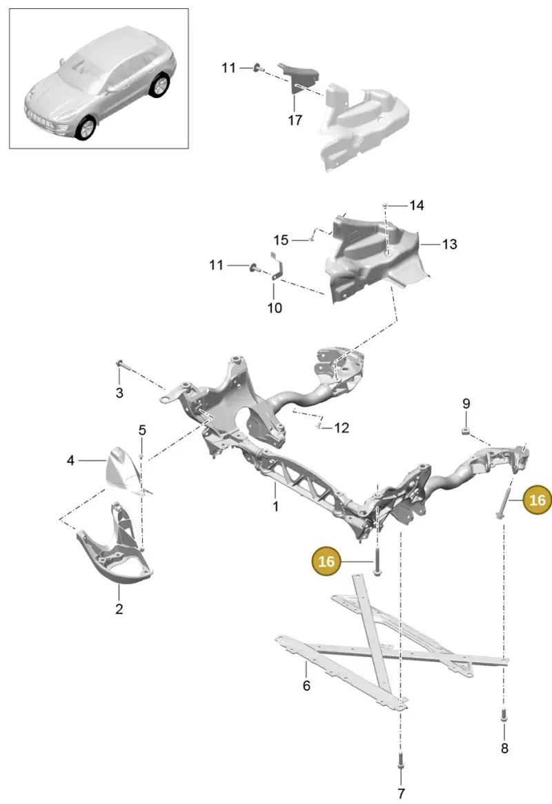 N91156101 — Porsche Macan GTS (2013-2018) diagram p44401000, position 16