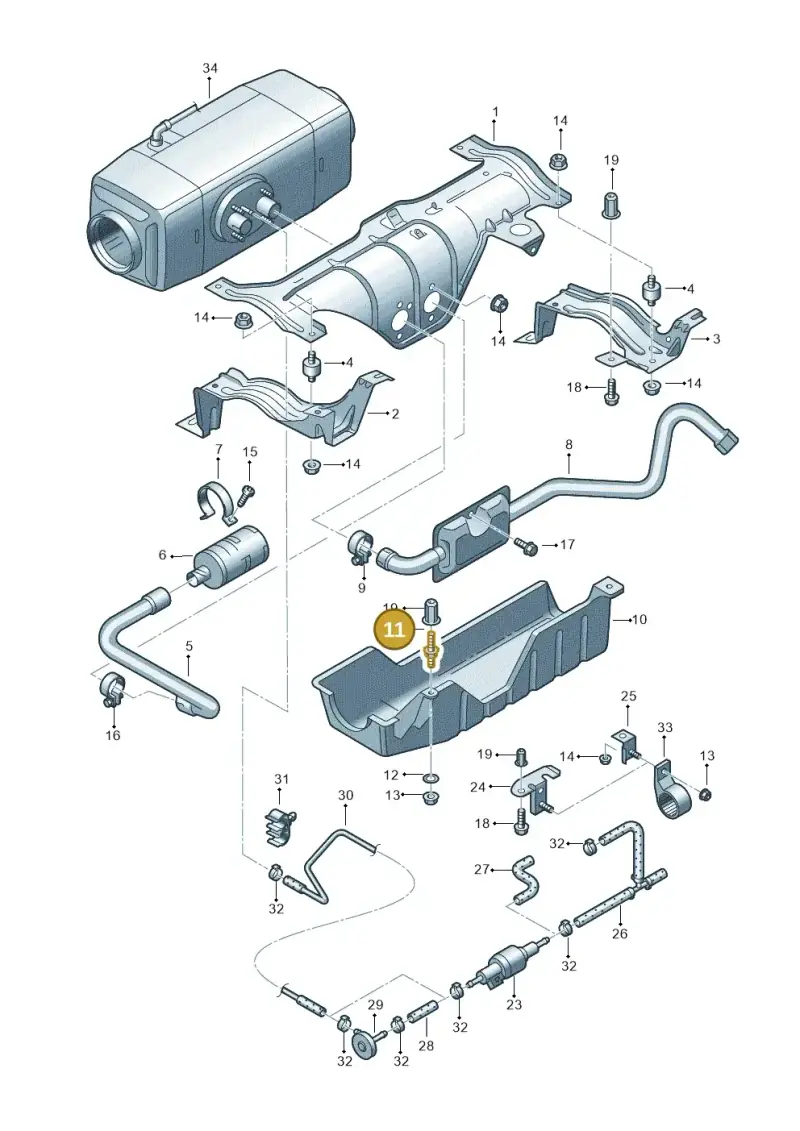 N91158201 — Volkswagen Transp. dropside (2011-2015) diagram 411819480, position 11