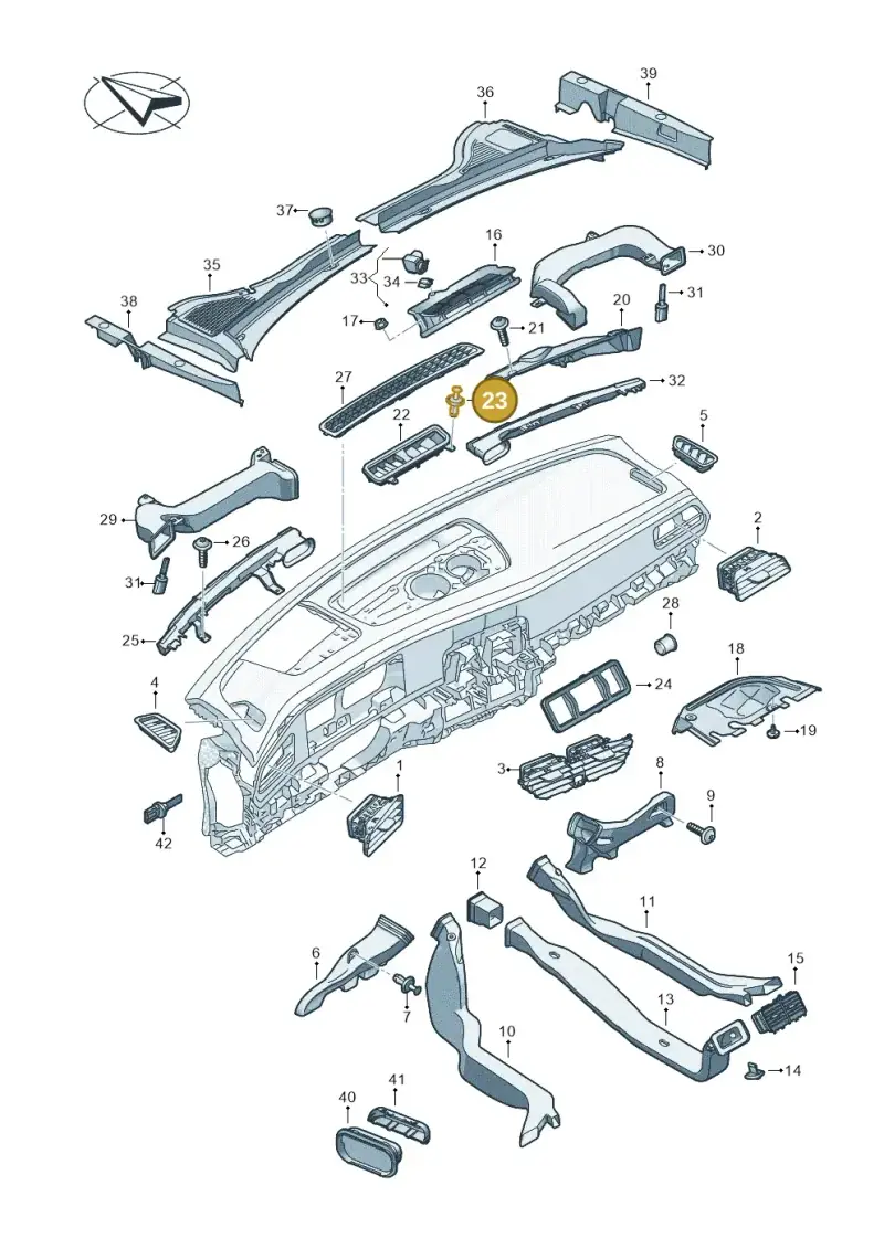 N91158501 — Volkswagen Passat estate (2023-) diagram 3j0819300, position 23
