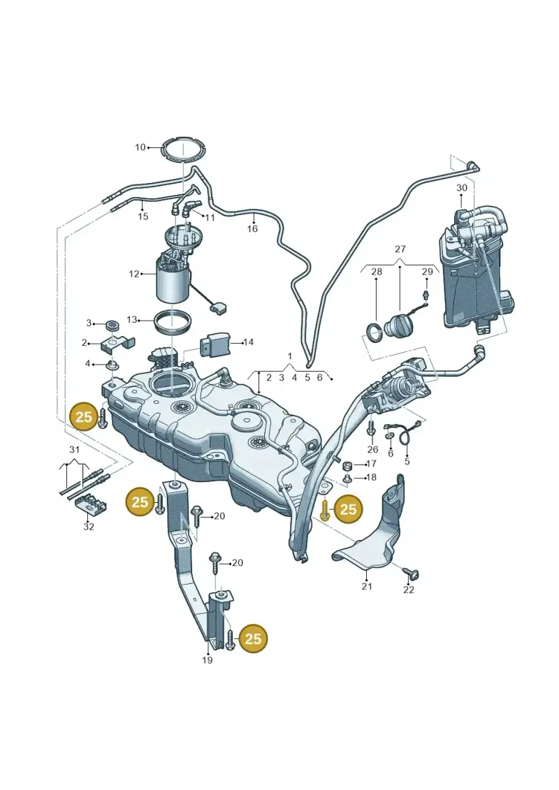N91159101 — Volkswagen Caddy Maxi Kombi (2020-2024) diagram 2ka201055, position 25