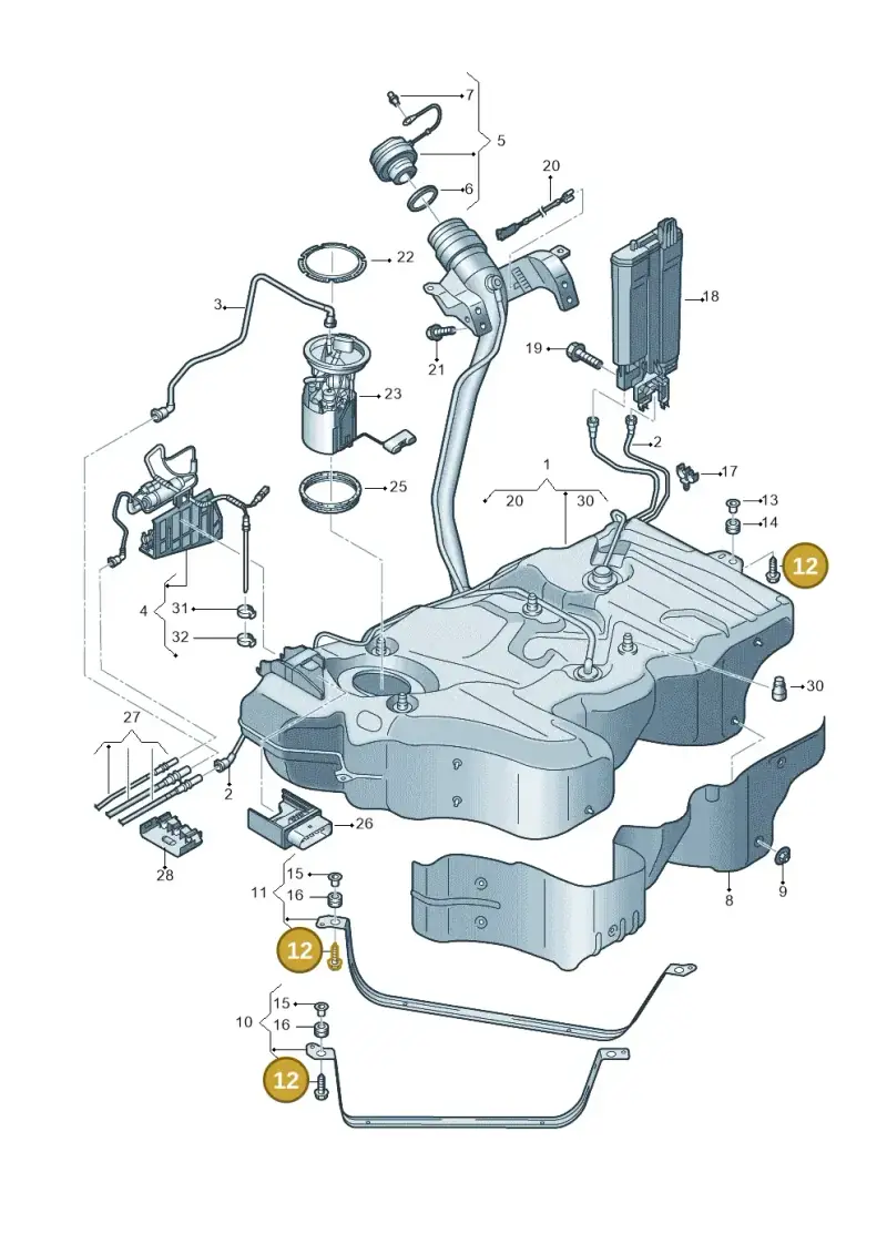 N91159101 — Volkswagen Arteon (2017-2023) diagram 793201400, position 12