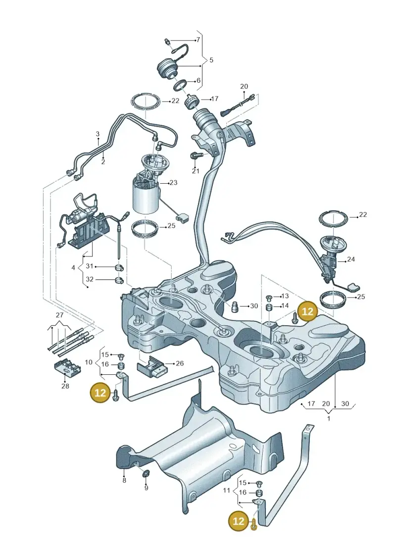 N91159101 — Volkswagen Passat estate (2023-) diagram 793201650, position 12
