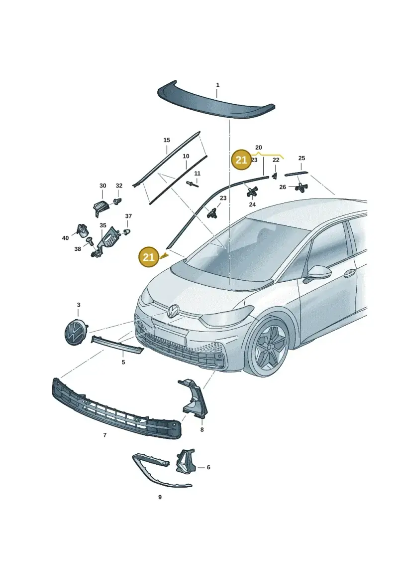 N91160401 — Volkswagen ID.3 (2021-) diagram 10a853000, position 21