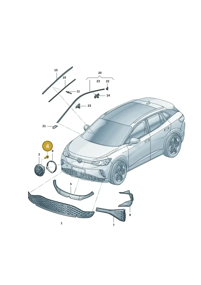 N91160401 — Volkswagen ID.4 X (2020-) diagram 11d853000, position 4