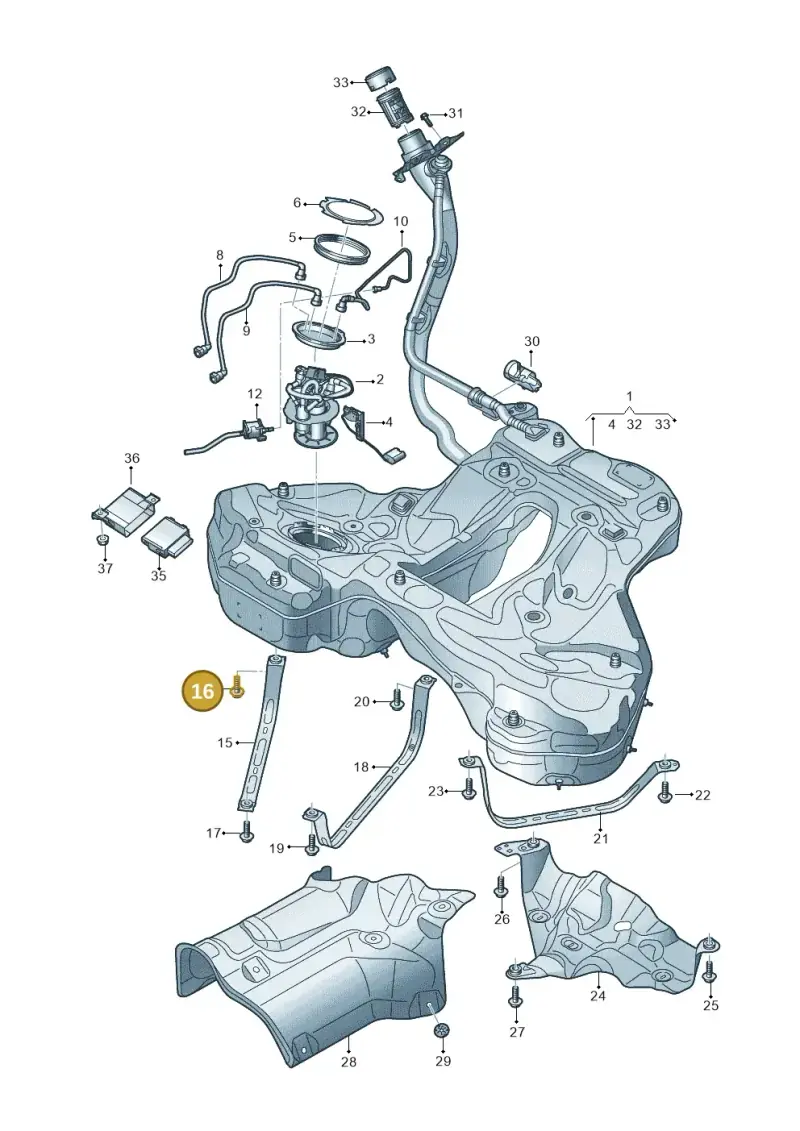 N91165402 — Audi A7 Sportback (2018-2025) diagram 435201050, position 16