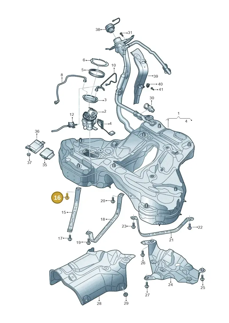 N91165402 — Audi RS6 Avant (2019-2025) diagram 537201110, position 16