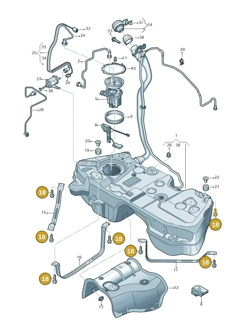 N91165402 — Audi Q5 (2016-2025) diagram 896201200, position 18