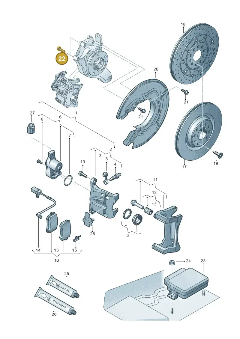 N91174601 — Audi A8 (2013-2018) diagram 771615650, position 22