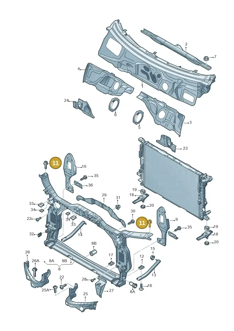N91175701 — Audi RS4 Av. qu. 4.2 (2012-2015) diagram 695805000, position 11