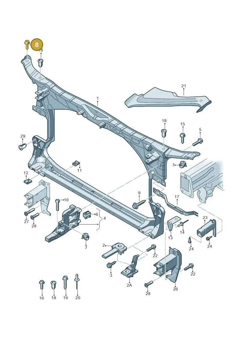 N91175701 — Audi A7 Sportback (2010-2015) diagram 711805000, position 8