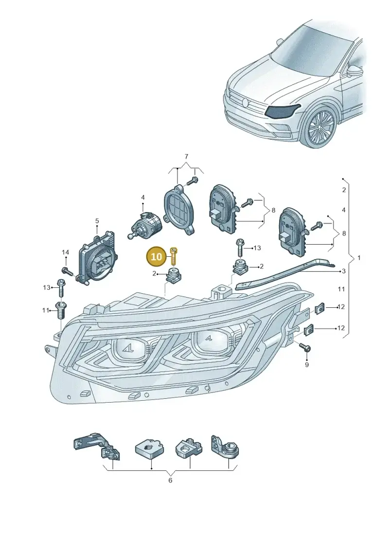 N91177604 — Volkswagen Tiguan (2016-2024) diagram 884941021, position 10