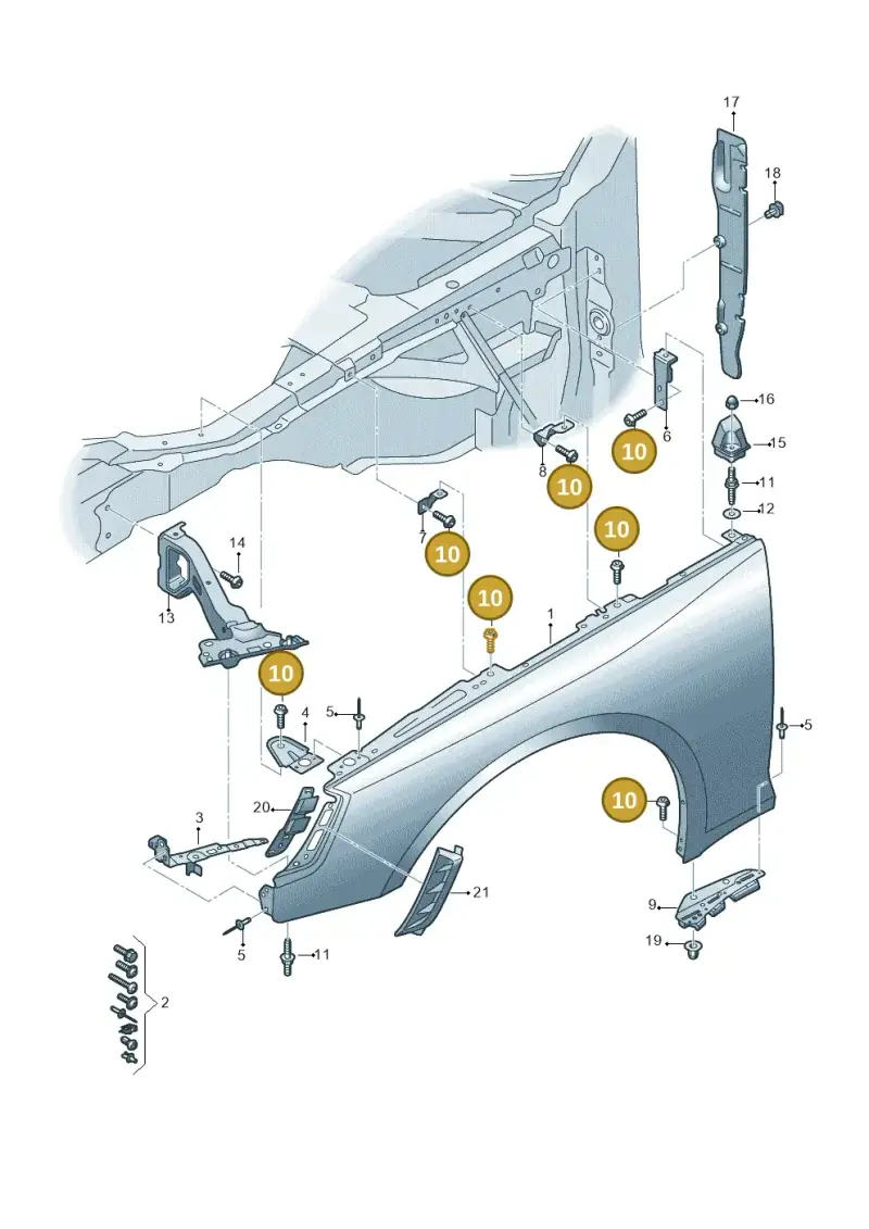 N91186901 — Audi RS4 Avant (2017-2025) diagram 438821000, position 10+14