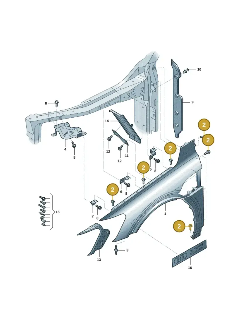 N91186901 — Audi E-tron (2020-2023) diagram 4kc821000, position 2+8