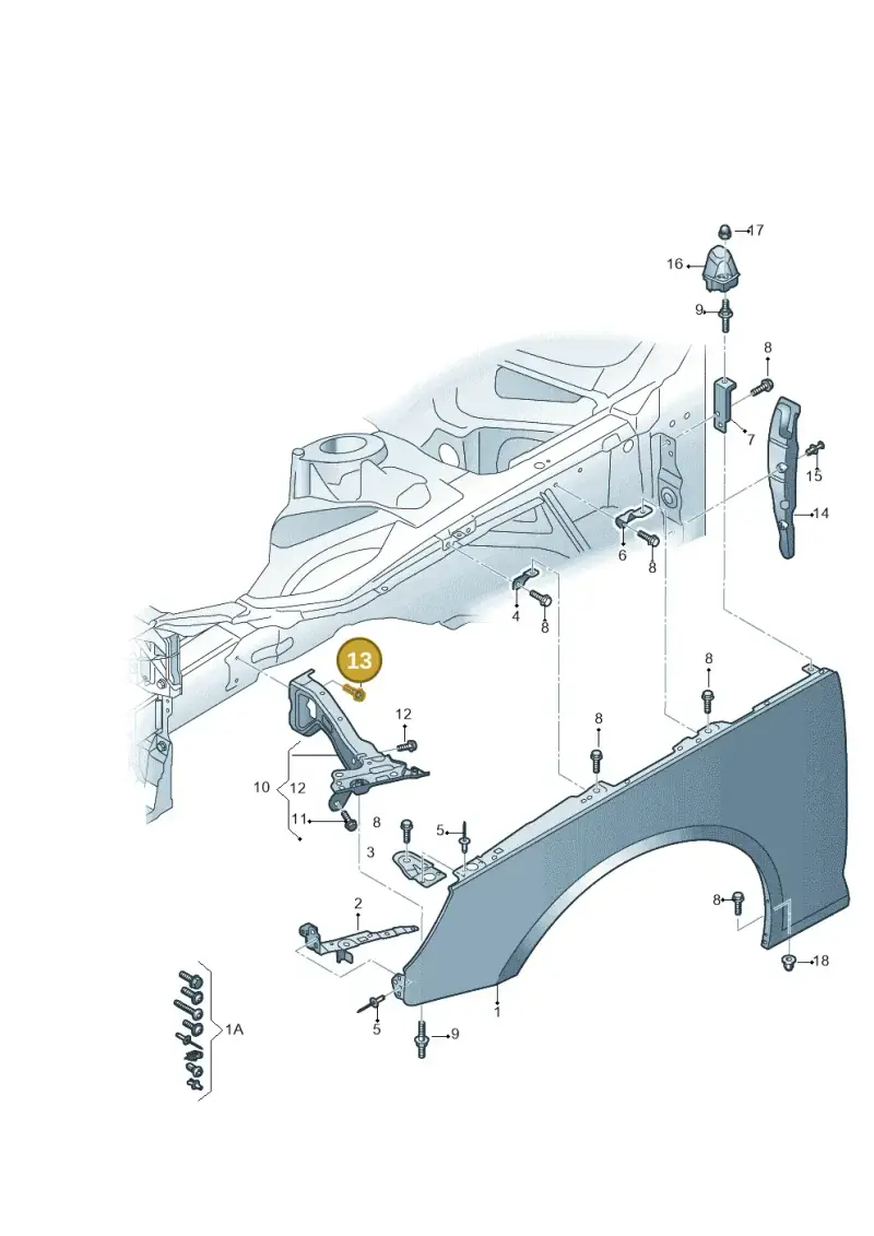 N91186901 — Audi A4 (2015-2025) diagram 849821000, position 8+13