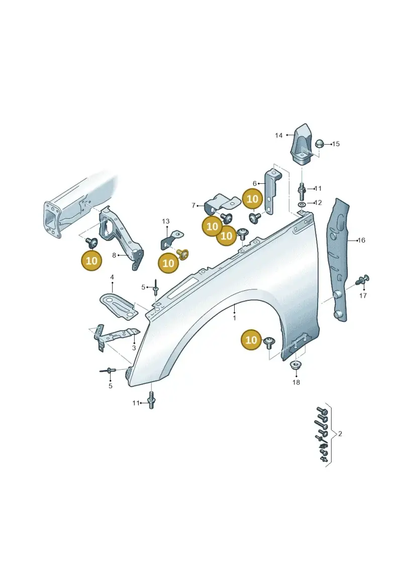 N91186901 — Audi A5 Sportback (2016-2025) diagram 897821000, position 10
