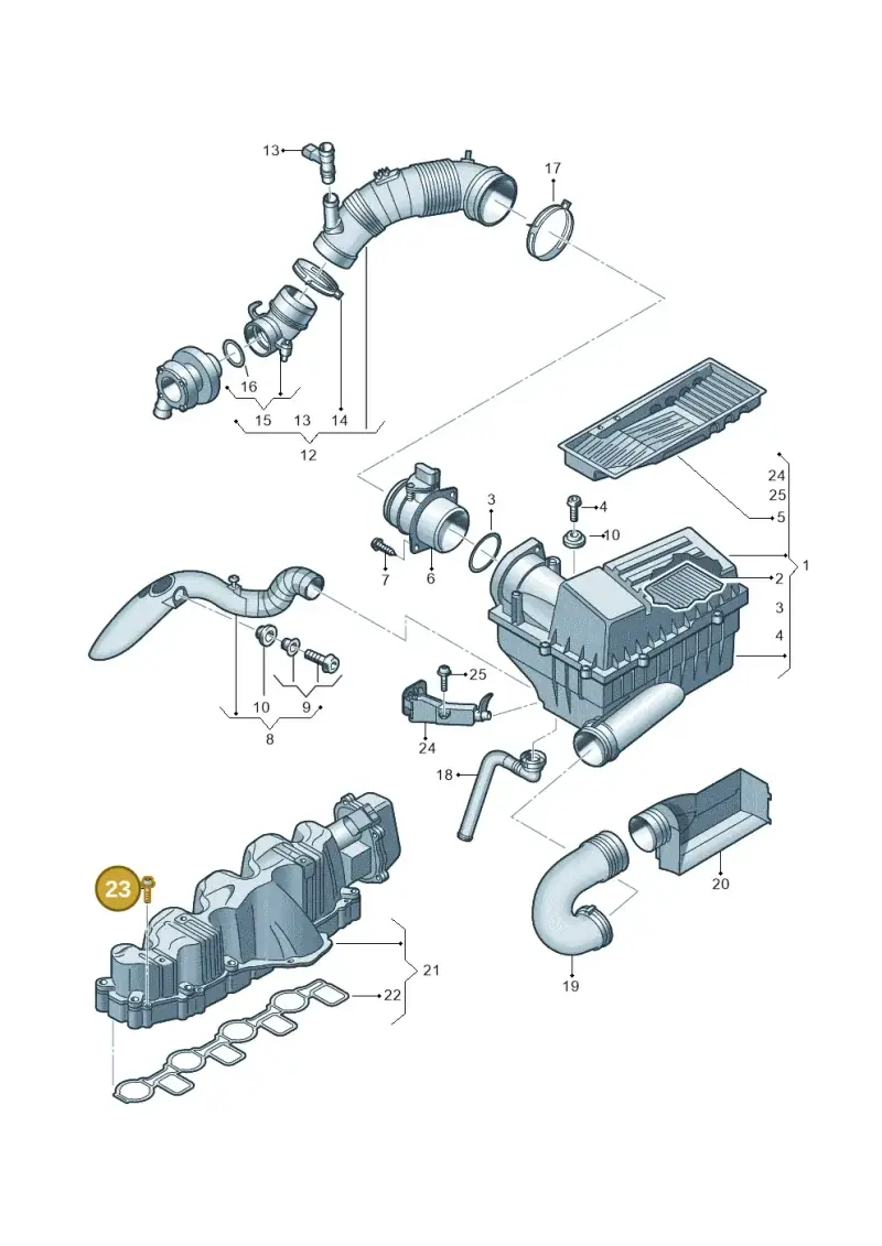 N91191201 — Volkswagen Jetta (2014-2017) diagram 634129600, position 23